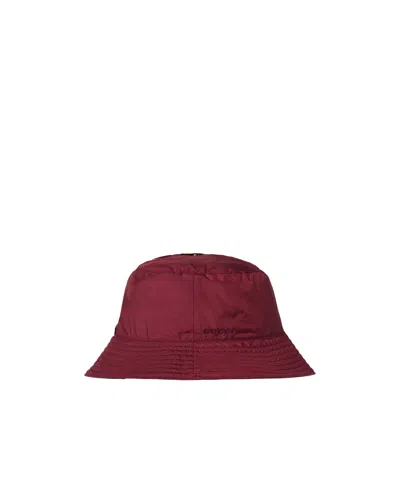 Gucci Reversible Burgundy Nylon Gg Hat In Red