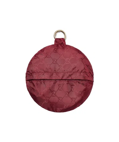 Gucci Reversible Burgundy Nylon Gg Hat In Red