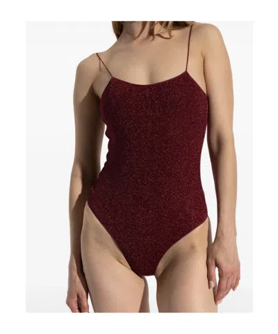 Oseree Oséree Burgundy Nylon Blend Swimsuit