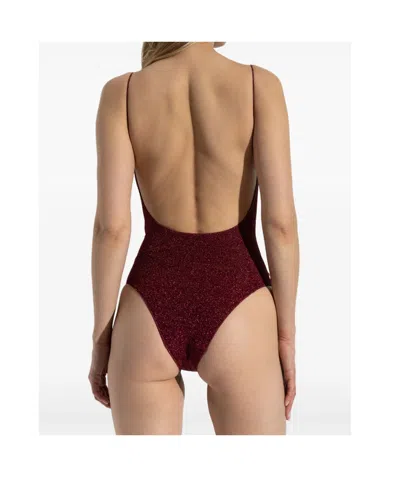 Oseree Oséree Burgundy Nylon Blend Swimsuit