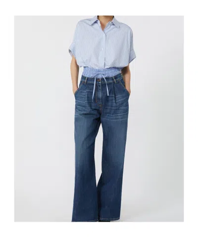 Max Mara Straight-fit Cotton Poplin Shirt In Blue