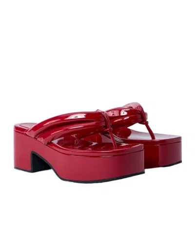 Dries Van Noten 60 Patent Leather Thong Sandals In Red