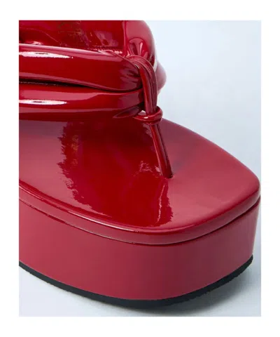 Dries Van Noten 60 Patent Leather Thong Sandals In Red