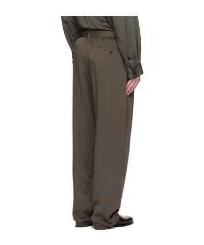 Lemaire Men Relaxed Pants With Belt In Green