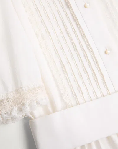 Valentino Cotton Belted Midi Dress In White