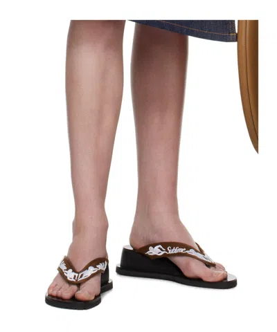 Tory Burch Sublime Wedge Flip-flops In Multi