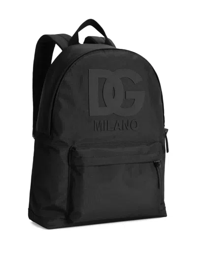 Dolce & Gabbana Logo-embossed Backpack In Black