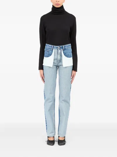 Mm6 Maison Margiela Mm6 By Maison Margiela Reversed Front Jeans In Blue