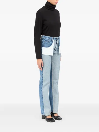 Mm6 Maison Margiela Mm6 By Maison Margiela Reversed Front Jeans In Blue