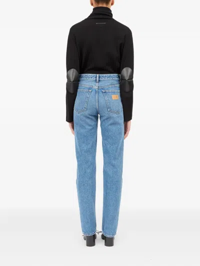 Mm6 Maison Margiela Mm6 By Maison Margiela Reversed Front Jeans In Blue
