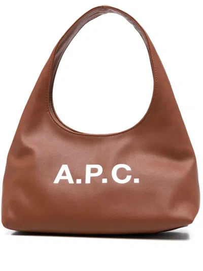 Apc A.p.c. Cognac Brown Shoulder Bag In Brown