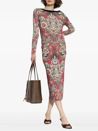 Etro Floral-print Top In Pink