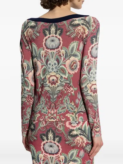 Etro Floral-print Top In Pink