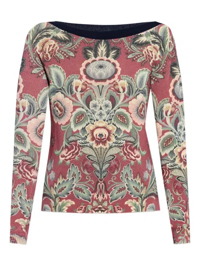 Etro Floral-print Top In Pink