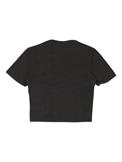 Callipygian Lace Trim Bustier Black T-shirt