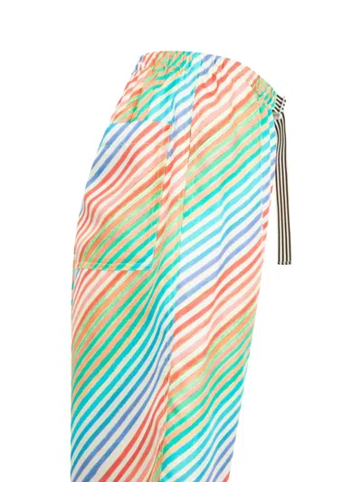 Christopher John Rogers Crayon Stripe Silk Bias Shorts In Multi