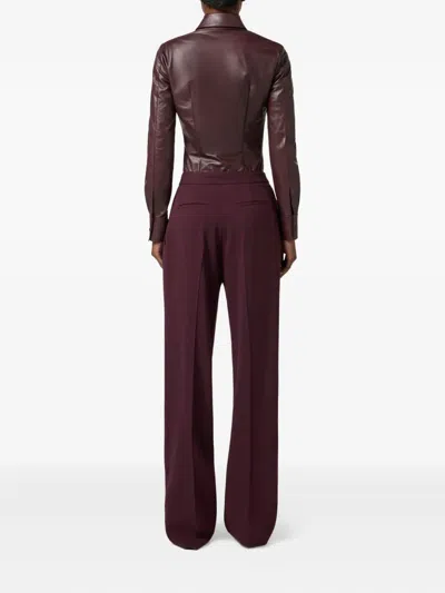 Elisabetta Franchi Trousers With Front Pleats And Belt Loops In Red