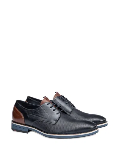 Lloyd Harris Textured Leather Derby Shoes In Black