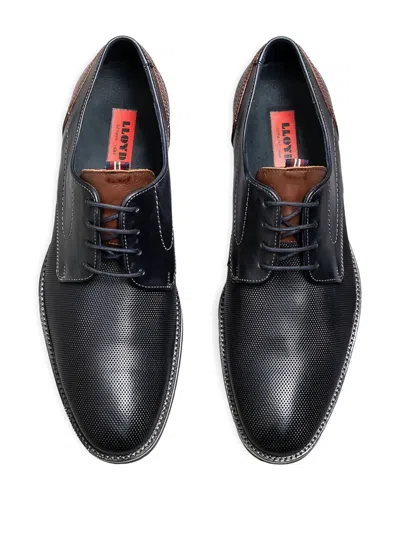 Lloyd Harris Textured Leather Derby Shoes In Black