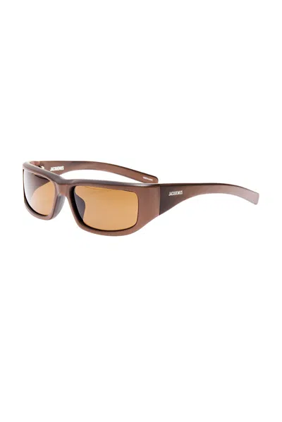 Jacquemus Aero Sunglasses In Brown
