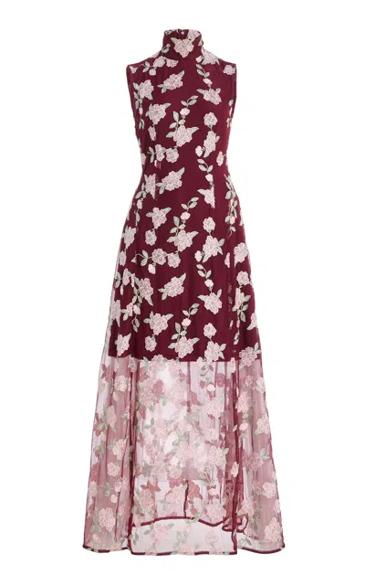 Rotate Birger Christensen Sleeveless Maxi Dress In Burgundy