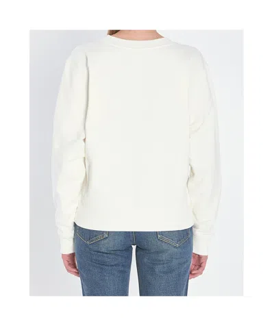 Celine University Style Crew Neck Sweatshirt In White