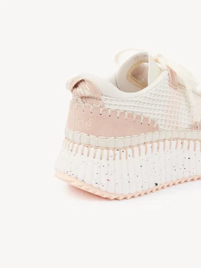 Chloé Nama Beige Mesh Sneakers In Multi