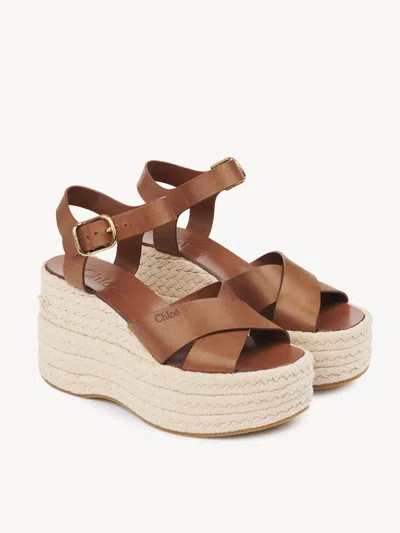 Chloé Open Toe Platform Sole Strappy Espadrilles
