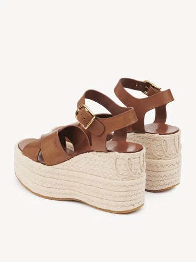 Chloé Open Toe Platform Sole Strappy Espadrilles