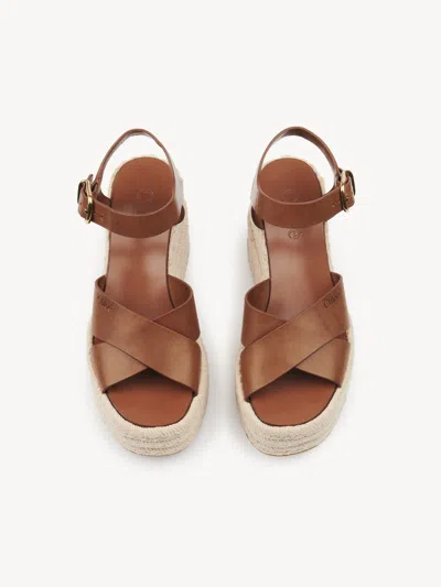 Chloé Open Toe Platform Sole Strappy Espadrilles