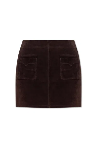 Zadig & Voltaire Jaime Suede Skirt In Burgundy