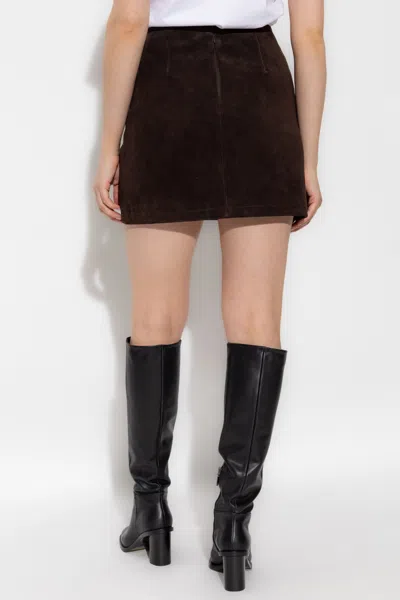 Zadig & Voltaire Jaime Suede Skirt In Burgundy