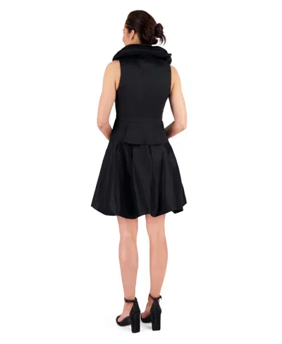 Muse Women's Layered-collar Bubble-hem Skirt In Black