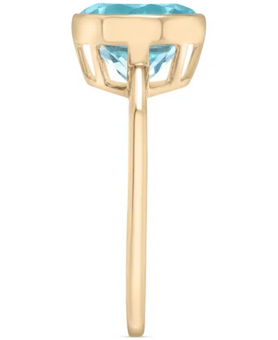 Macy's Sky Blue Topaz Bezel Circle Solitaire Statement Ring (3-3/4 Ct. T.w.) In 14k Gold