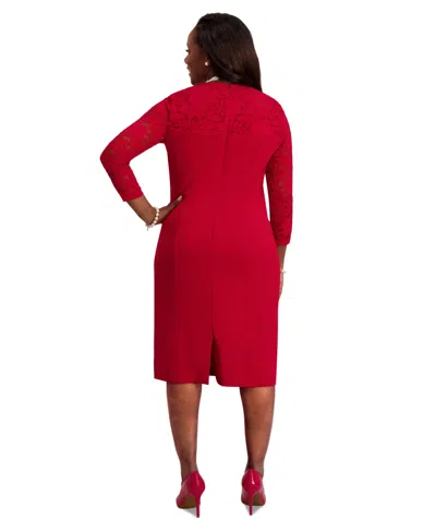 Kasper Women's Lace-sleeve Sheath Dress, Regular & Plus Sizes In Red
