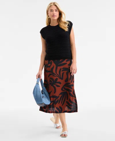 On 34th Women's Textured-stitch Sleeveless Sweater, Exclusively At Macy's In Black