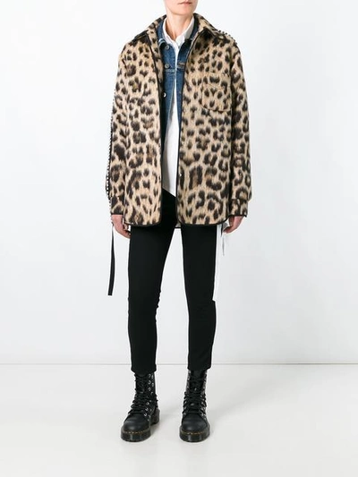Shop N°21 Leopard Print Jacket  In Brown