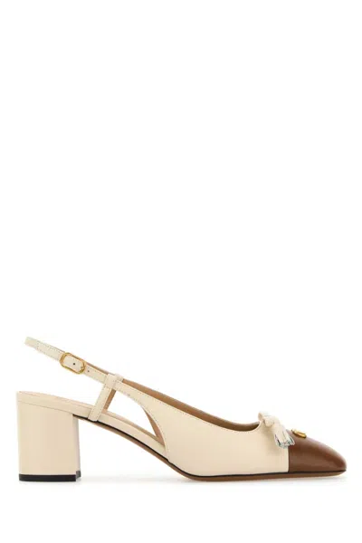 Valentino Slingback Valet Du Roi Pumps In Butter/tobacco In Nude