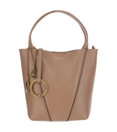 Chloé Chlo Spin Small Tote Bag In Grained Leather