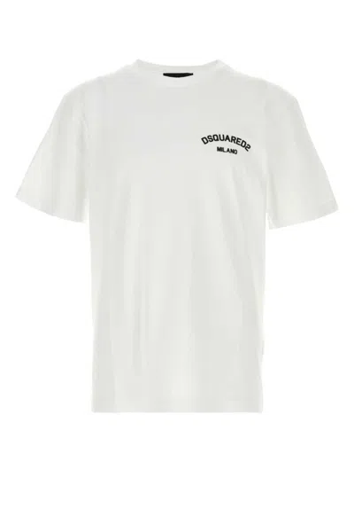 Dsquared2 White Cotton Short Sleeve T-shirts