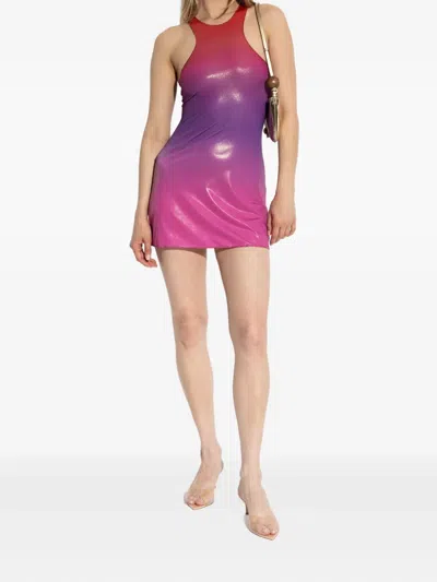 Oseree Gradient Shimmer Mini Dress In Multi