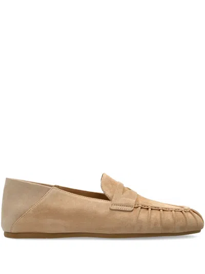 Stuart Weitzman Suede Finish Round Toe Brooks Loafers