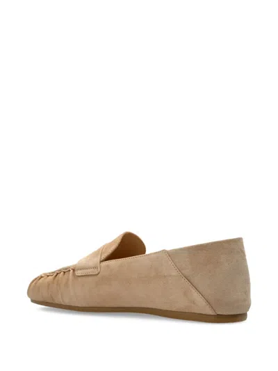 Stuart Weitzman Suede Finish Round Toe Brooks Loafers