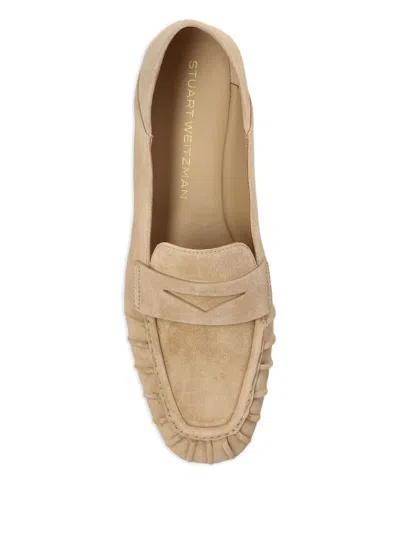 Stuart Weitzman Suede Finish Round Toe Brooks Loafers