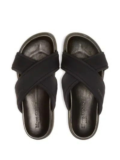Marc O'polo Crossed-strap Slides In Black