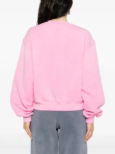 Alexander Wang Puff Logo Sweatshirt In Structured Terry In Pink