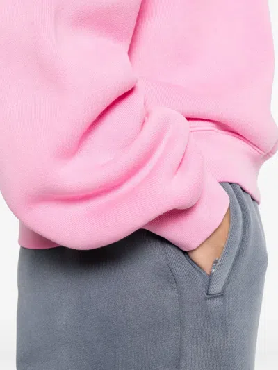 Alexander Wang Puff Logo Sweatshirt In Structured Terry In Pink