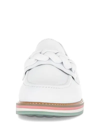 麻辫细节皮质乐福鞋