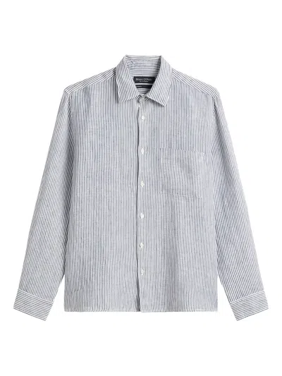 Marc O'polo Striped Button-up Shirt In Gray
