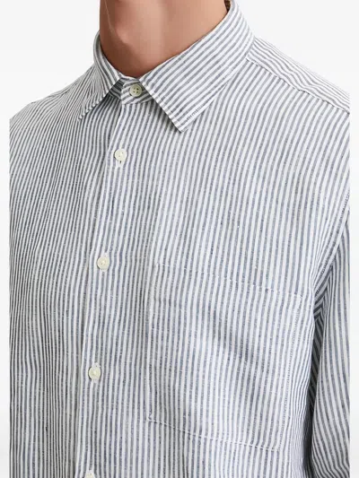 Marc O'polo Striped Button-up Shirt In Gray